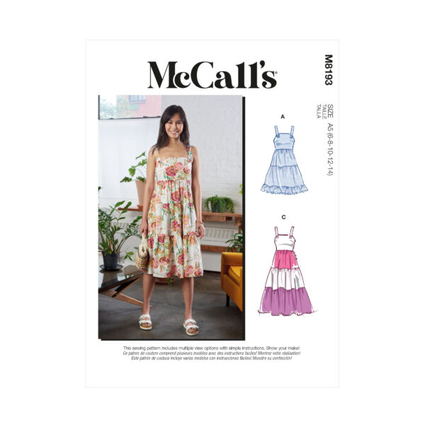 McCalls Schnittmuster M8193 - Sommerl. Schürzenkleid, Trägerkleid - Varianten