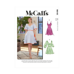 McCalls Schnittmuster M8195 - Sommerkleid mit V-Ausschnitt und Ärmelvarianten