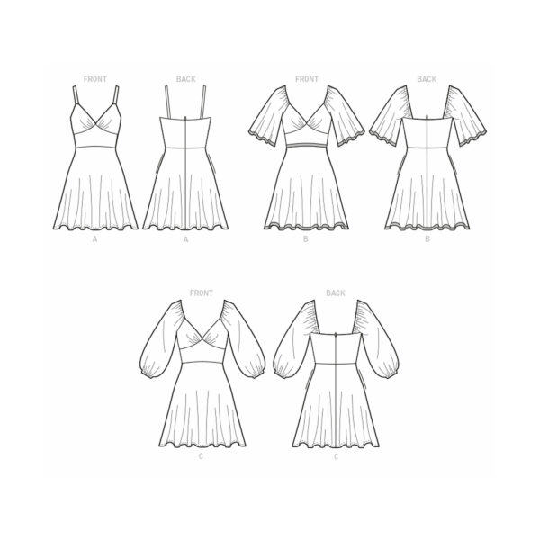 McCalls Schnittmuster M8195 - Sommerkleid mit V-Ausschnitt und Ärmelvarianten – Bild 7
