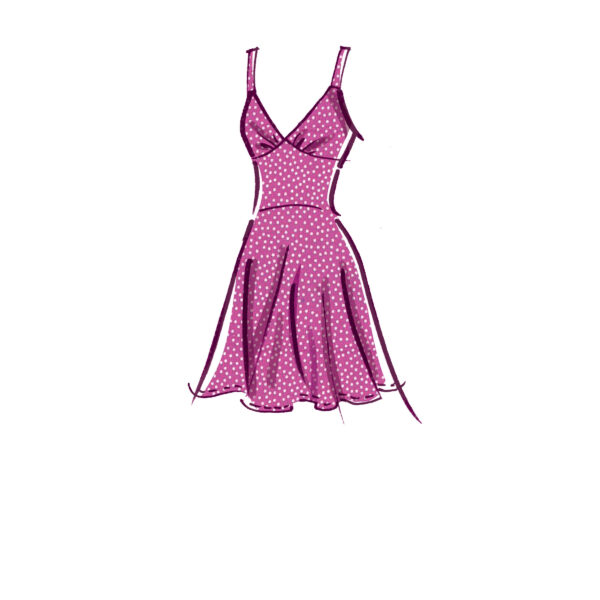 McCalls Schnittmuster M8195 - Sommerkleid mit V-Ausschnitt und Ärmelvarianten – Bild 3