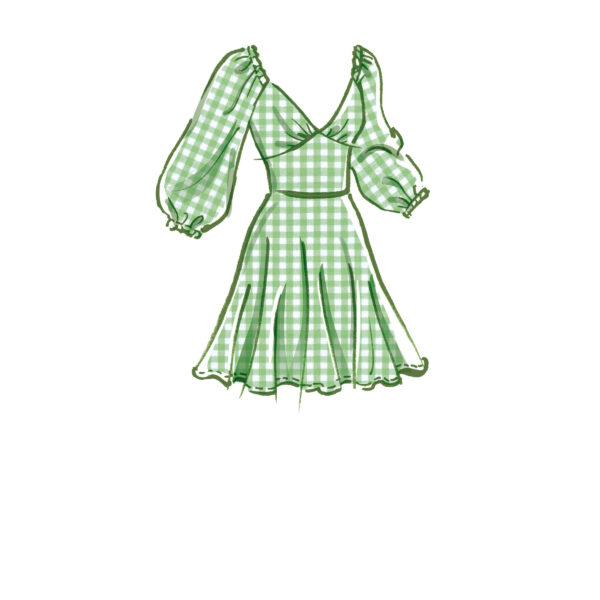 McCalls Schnittmuster M8195 - Sommerkleid mit V-Ausschnitt und Ärmelvarianten – Bild 2