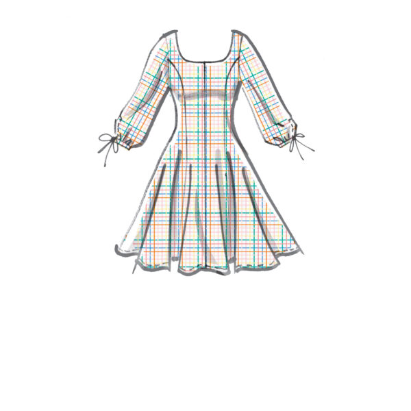 McCalls Schnittmuster M8196 - Fit & Flare Kleid - 3 Ärmelvarianten – Bild 5
