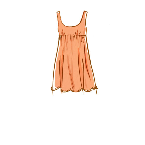 McCalls Schnittmuster M8197 - Babydoll Kleid - mit und ohne Ärmel – Bild 5