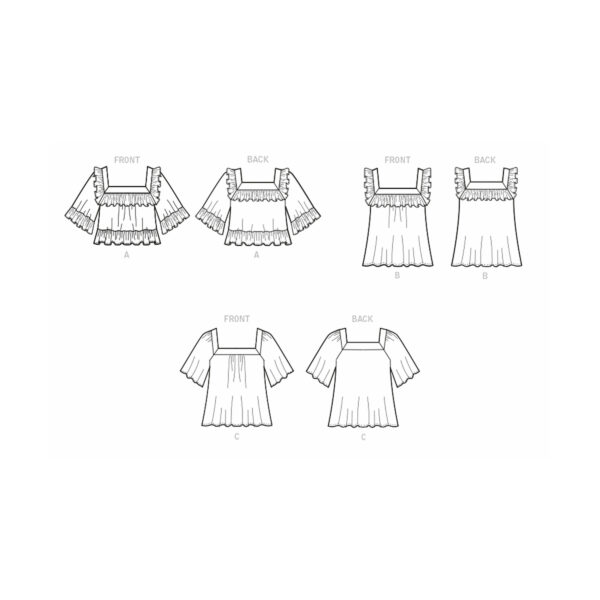 McCalls Schnittmuster M8202 - Bluse - Top - bauchfrei & hüftlang - 3 Variationen – Bild 8