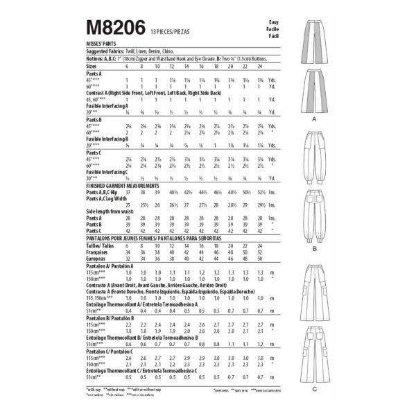McCalls Schnittmuster M8206 - Sommerliche Damenhose – Bild 6