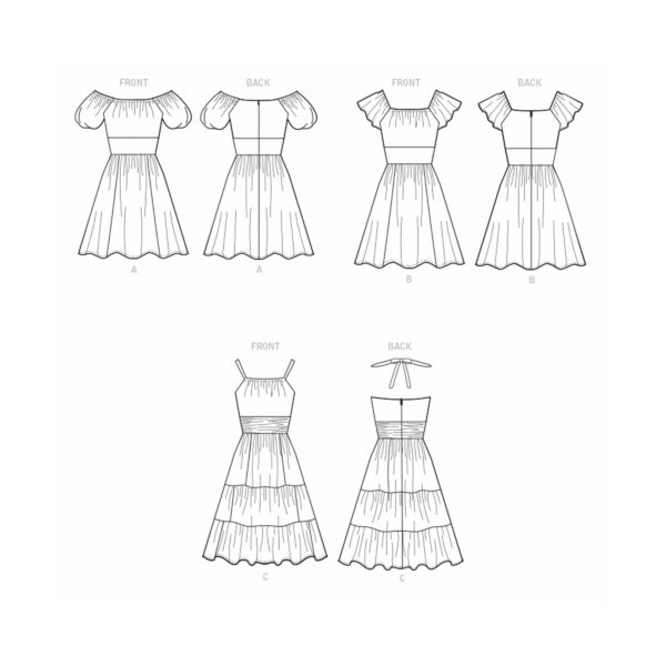 McCalls Schnittmuster M8211 - Kleid - geriehenes Damenkleid in 3 Varianten – Bild 8