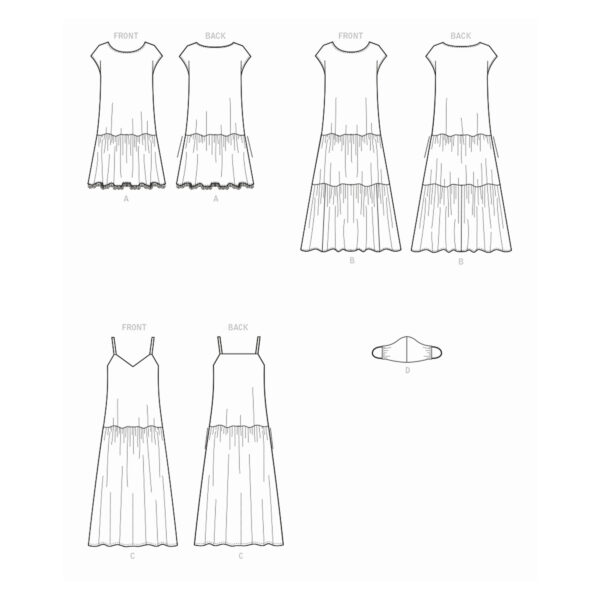 McCalls Schnittmuster M8214 - Sommerkleid mit Trägern oder Ärmeln - 3 Varianten – Bild 8