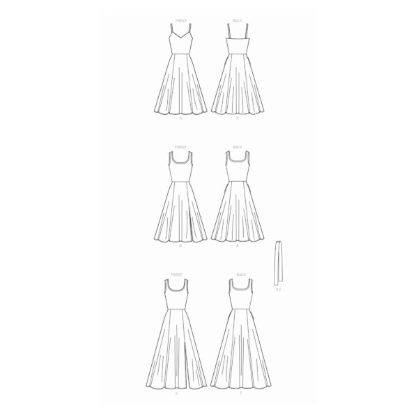 McCalls Schnittmuster M8215 - Fit & Flare Strickkleid mit Schärpe - 3 Varianten – Bild 7