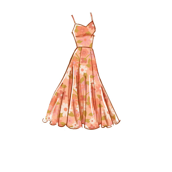McCalls Schnittmuster M8215 - Fit & Flare Strickkleid mit Schärpe - 3 Varianten – Bild 5