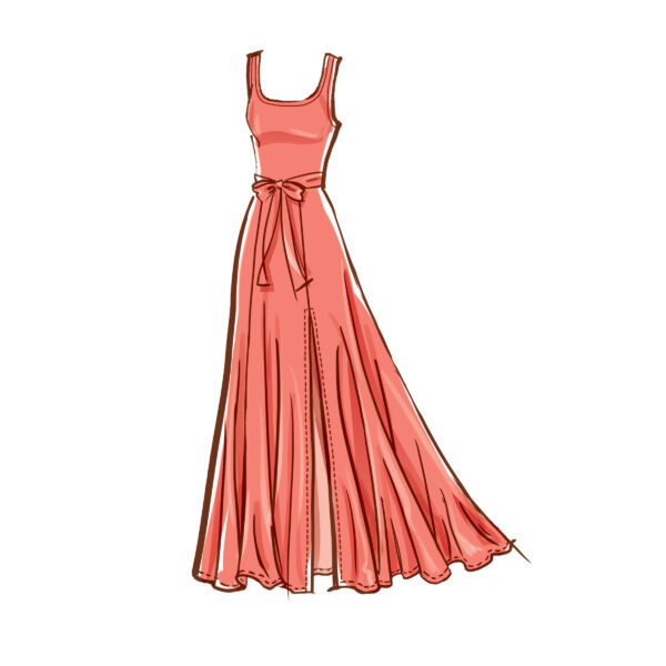 McCalls Schnittmuster M8215 - Fit & Flare Strickkleid mit Schärpe - 3 Varianten – Bild 4