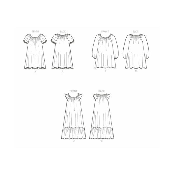 McCalls Schnittmuster M8216 - Kleid - geraffter Ausschnitt - Damen und Kinder – Bild 9