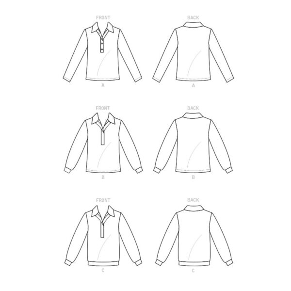 McCalls Schnittmuster M8240 - Pullover - Shirt mit Kragen – Bild 8