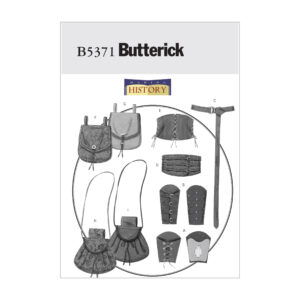 Butterick Schnittmuster - History - B5371 - historische Tasche, Gürtel und Stulpen