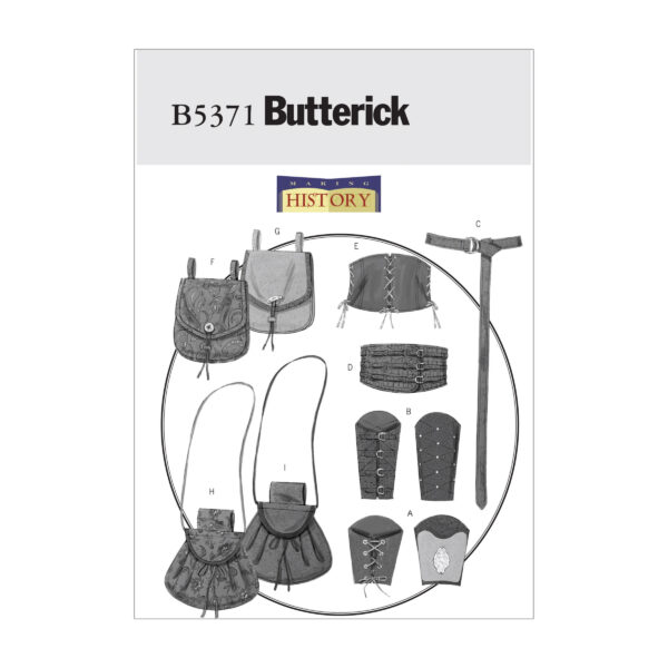 Butterick Schnittmuster - History - B5371 - historische Tasche, Gürtel und Stulpen