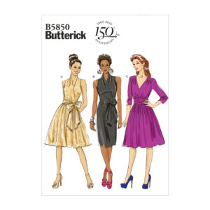 Butterick Schnittmuster - B5850 - Wickelkleid mit breitem Taillenbund