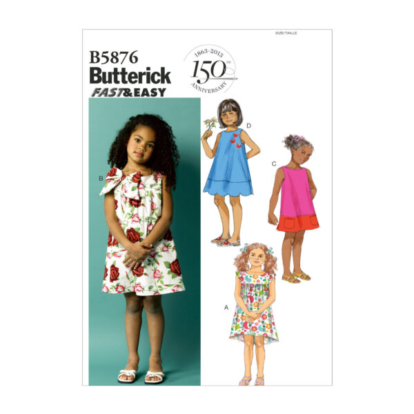 Butterick Schnittmuster - Easy - B5876 - schlichtes Sommerkleid für Kinder