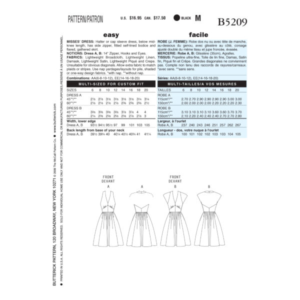 Butterick Schnittmuster - Retro - B5209 - Kleid der 50er Jahre – Bild 4