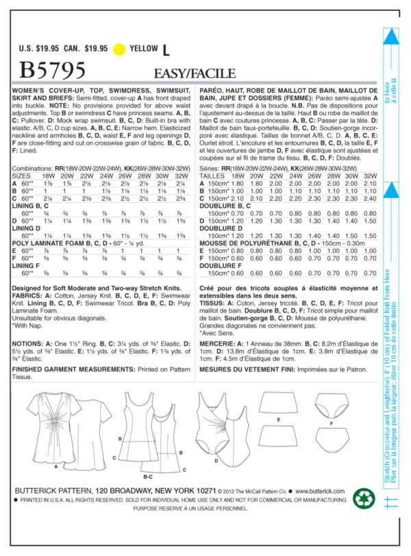 Butterick Schnittmuster - B5795 - Damen Bademode – Bild 9
