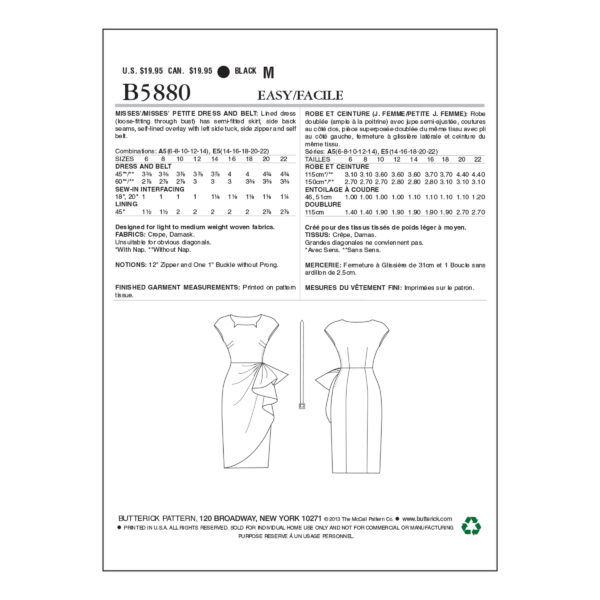 Butterick Schnittmuster - Retro - B5880 - Kleid der 50er Jahre – Bild 8