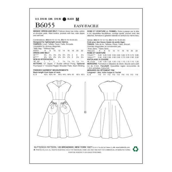 Butterick Schnittmuster - Retro - B6055 - Kleid der 50er Jahre – Bild 7