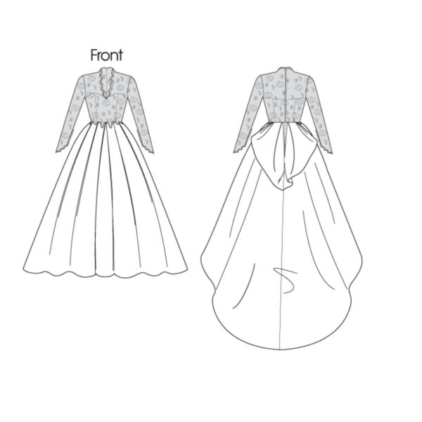 Butterick Schnittmuster - B5731 - traumhaftes Hochzeitskleid mit Schleppe – Bild 9