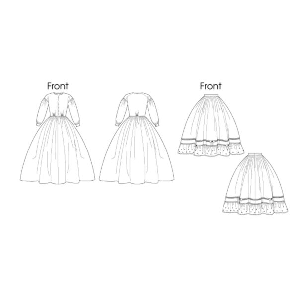 Butterick Schnittmuster - History - B5831 - historisches Gewand, Kleid mit Reifrock – Bild 6