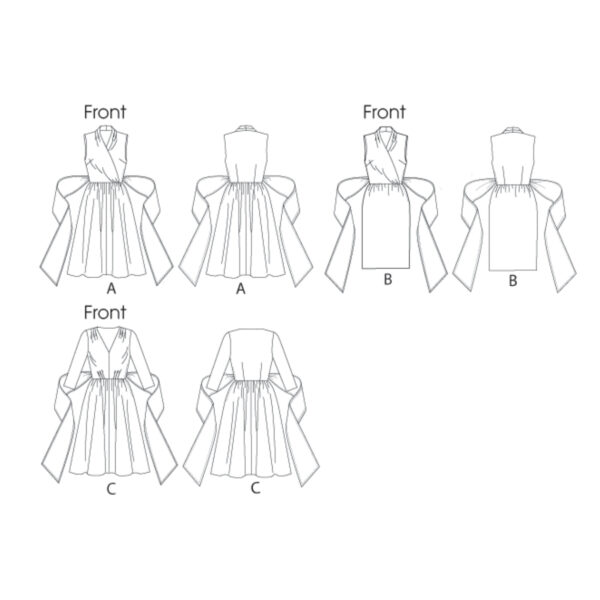 Butterick Schnittmuster - B5850 - Wickelkleid mit breitem Taillenbund – Bild 9