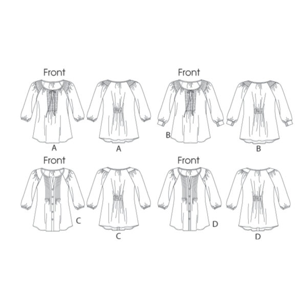 Butterick Schnittmuster - B5861 -Bluse mit Biesen und Reihung – Bild 5