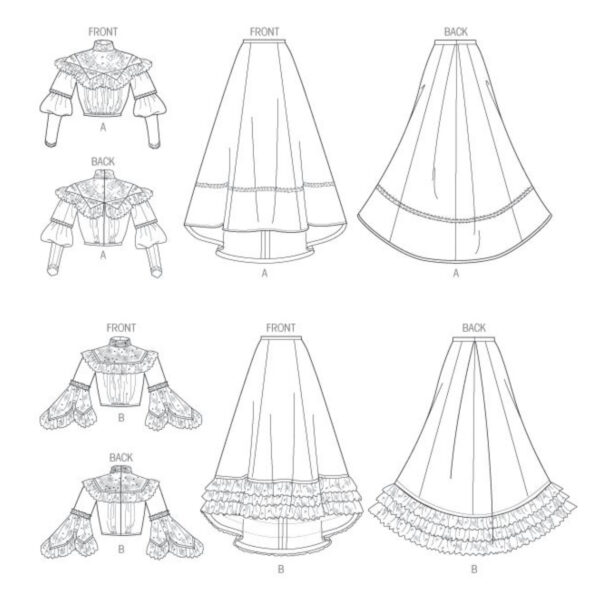 Butterick Schnittmuster - History - B5970 - historische Gewandung, Rock und Bluse – Bild 11