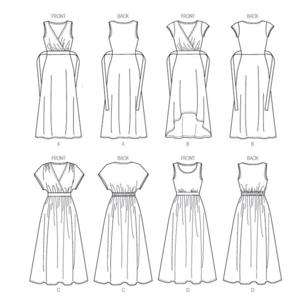 Butterick Schnittmuster - B6051 - langes Kleid mit Wickeloberteil – Bild 7