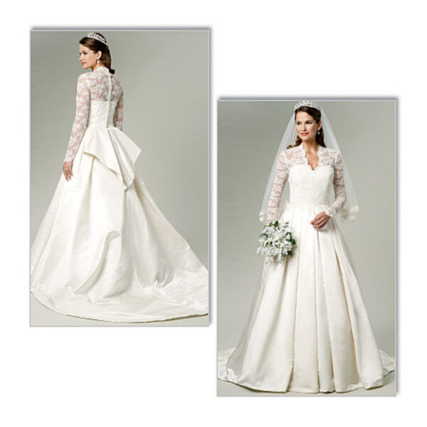 Butterick Schnittmuster - B5731 - traumhaftes Hochzeitskleid mit Schleppe – Bild 3