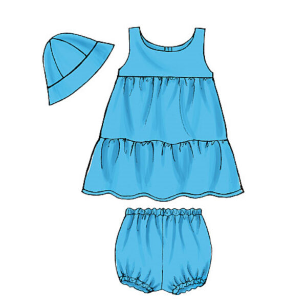 Butterick Schnittmuster - Baby Fashion - B5017 - Kombination - Kleid, Höschen, Hut – Bild 4