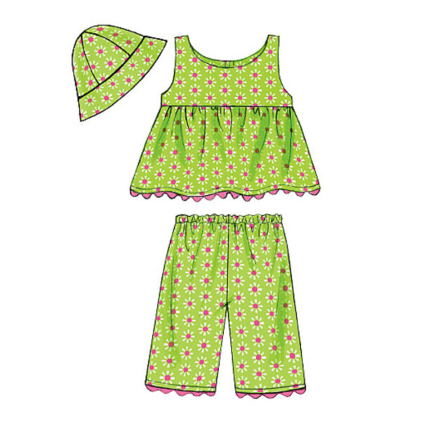 Butterick Schnittmuster - Baby Fashion - B5017 - Kombination - Kleid, Höschen, Hut – Bild 5