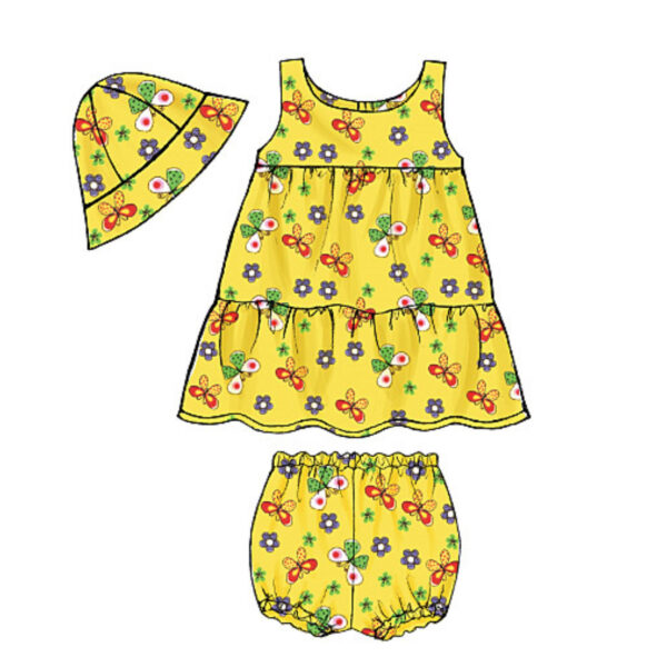 Butterick Schnittmuster - Baby Fashion - B5017 - Kombination - Kleid, Höschen, Hut – Bild 7