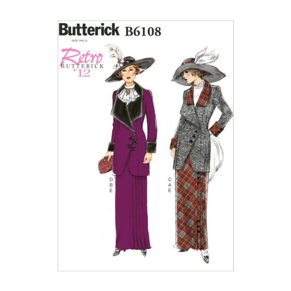 Butterick Schnittmuster - Retro - B6108 - Kombination aus Rock, Bluse und Jacke