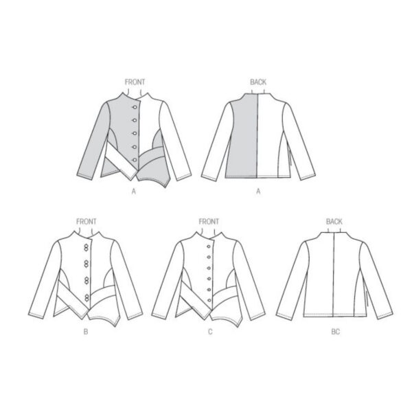 Butterick Schnittmuster - B6106 -  Jacke mit Stehbund und gezacktem Saum – Bild 10