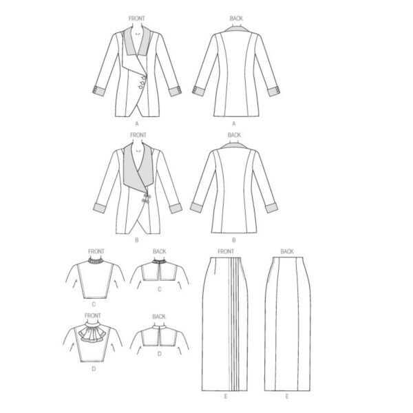 Butterick Schnittmuster - Retro - B6108 - Kombination aus Rock, Bluse und Jacke – Bild 8