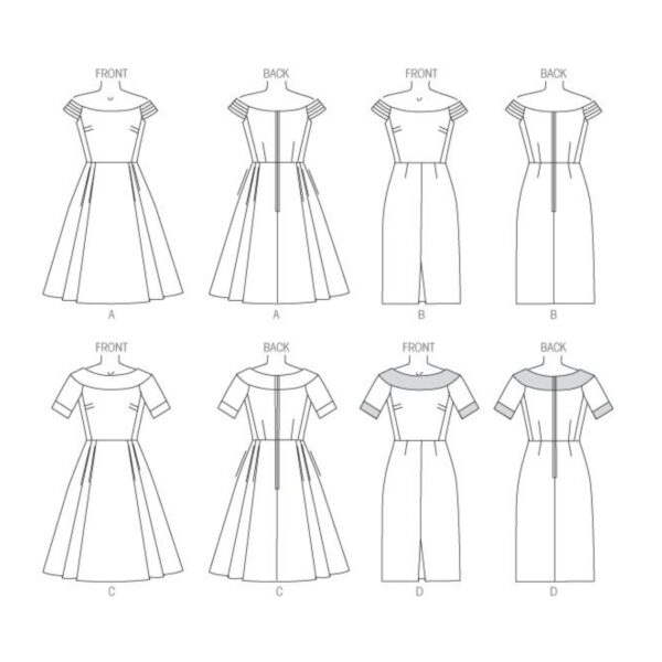 Butterick Schnittmuster - B6129 - Kleid mit Schiffchenausschnitt – Bild 11
