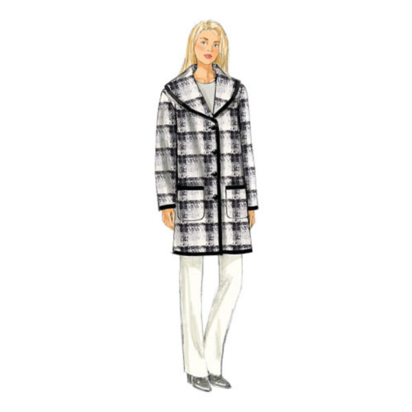 Butterick Schnittmuster - B6107 -  schlichter , einfacher Mantel mit großem Kragen – Bild 2