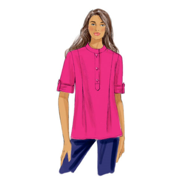 Butterick Schnittmuster - B6099 -  schlichte Longbluse mit halber Knopfleiste – Bild 3