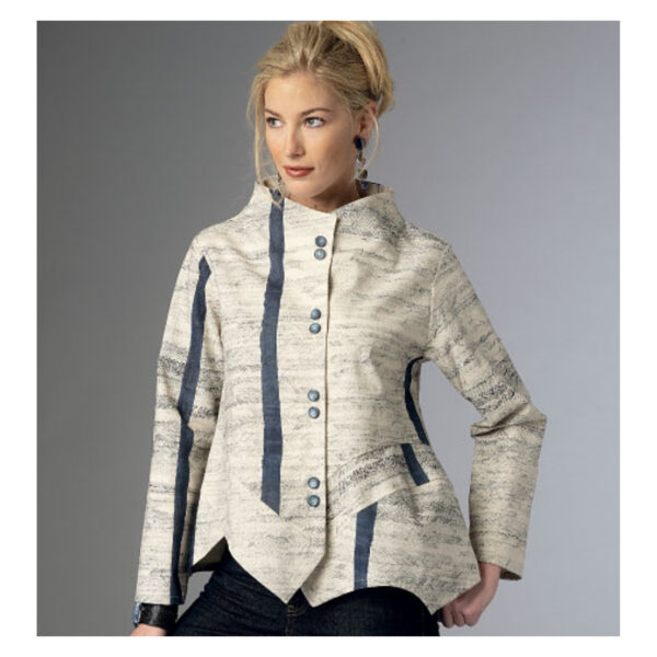 Butterick Schnittmuster - B6106 -  Jacke mit Stehbund und gezacktem Saum – Bild 3