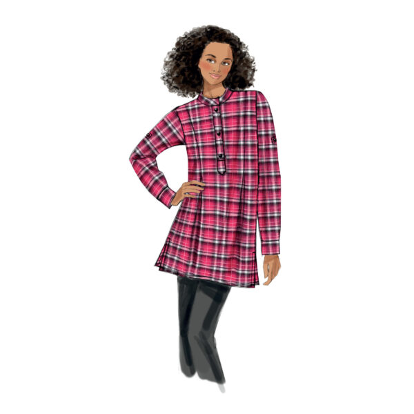 Butterick Schnittmuster - B6099 -  schlichte Longbluse mit halber Knopfleiste – Bild 4