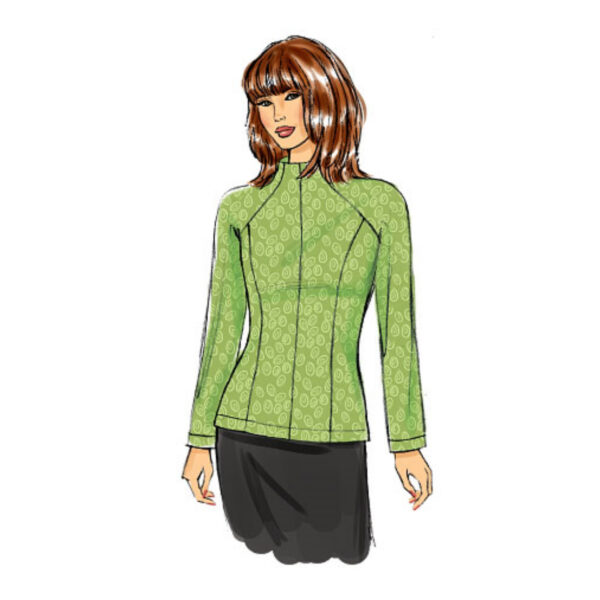 Butterick Schnittmuster - B6134 - Shirt mit Teilungsnähten und angeschnittenem Kragen – Bild 4