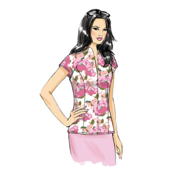 Butterick Schnittmuster - B6134 - Shirt mit Teilungsnähten und angeschnittenem Kragen – Bild 5