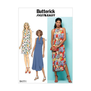 Butterick Schnittmuster - B6551 -  leichtes ärmelloses Sommerkleid