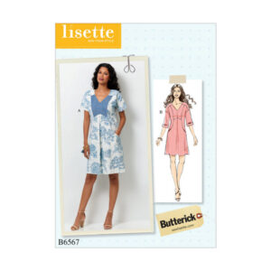 Butterick Schnittmuster - lisette - B6567 - schlichtes, einfaches Kleid mit angeschnittenem Arm