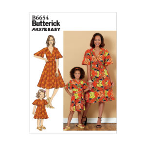 Butterick Schnittmuster - B6654 - Damen und Kinderkleid im Partnerlook