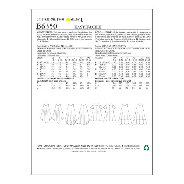 Butterick Schnittmuster - B6350 -  verspieltes Sommerkleid – Bild 8