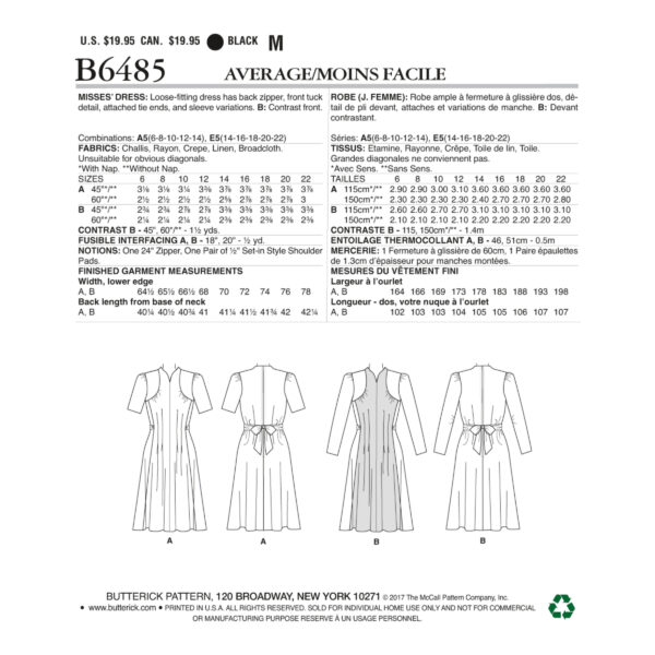 Butterick Schnittmuster - Retro - B6485 - Kleid der 40er Jahre – Bild 7