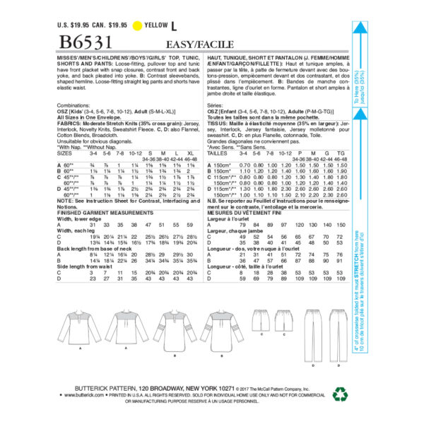 Butterick Schnittmuster - B6531 - Nachtwäsche für die ganze Familie – Bild 8